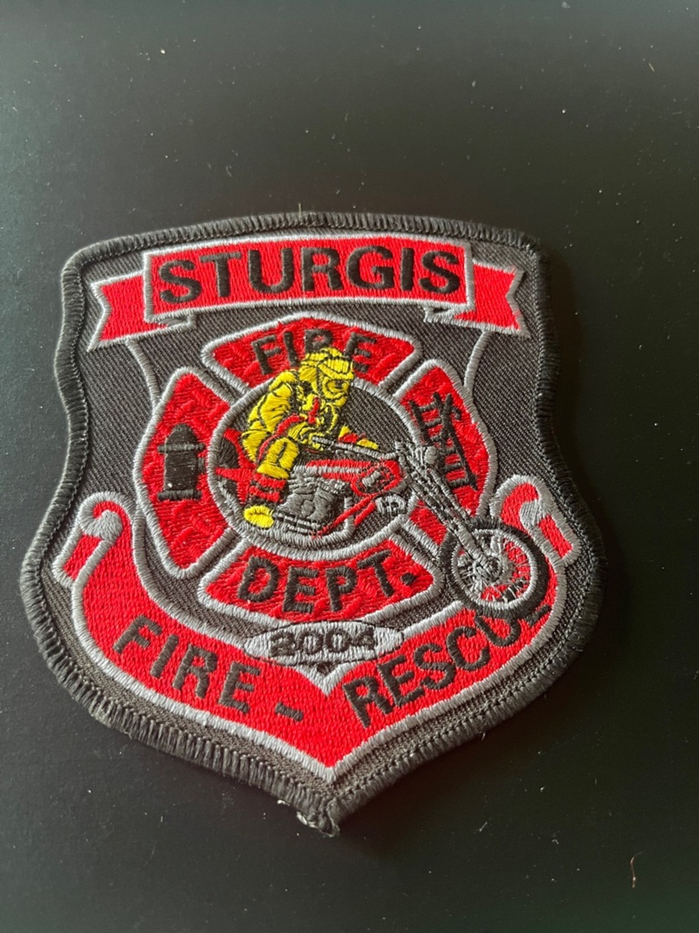2004 Sturgis Fire Dept. Patch - Red, Black, Yellow